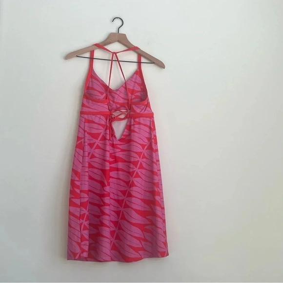 PATAGONIA SUNDOWN CORAL PINK SALLY DRESS EUCALYPTUS FRONDS Criss Cross Shelf Bra - Picture 9 of 14